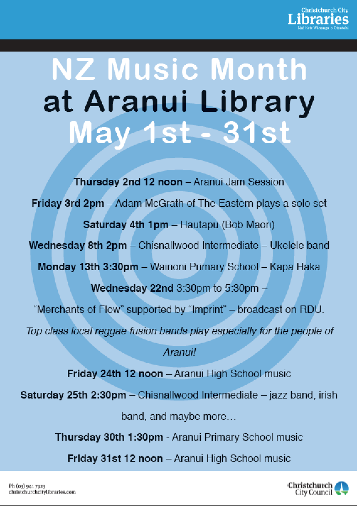 Aranui Library Music Month 2013.png